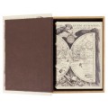 Vintage ekorativní kožená kniha s motivem mapy Philipa Eckebrechta v bílé barvě 27cm
