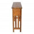 Masivní koloniální konzolový stolek Talia s ručně vyřezávaným předním štítem s orientálními prvky 100cm