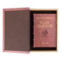 Designové kožené knihy Shakespeare v červeném obalu s vintage povrchovým provedením 27cm