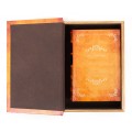 Stylový kožený set knih H.B. Stowe v oranžové barvě s dekorativním vzhledem 27cm