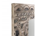 Designové obdélníkové zrcadlo Carlito v dřevěném ručně vyřezávaném rámu ze dřeva Albasia s etno motivy 100cm