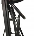 Kulatý barový industriální stůl se čtyřmi židlemi Stanley v černém kovovém provedení se starožitným efektem 163cm