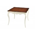 Provence bílý jídelní stolek z kolekce Deliciosa z kvalitního dřeva čtvercového tvaru s vrchní deskou v tmavě hnědé