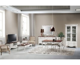 Luxusní provence obývací sestava Deliciosa v provence stylu s oblými liniemi a nadčasovým designem z mahagonového dřeva