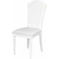 Rustikální luxusní bílá masivní jídelní židle z kolekce Belliene v masivním provedení s precizním vyřezáváním