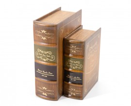 Koloniální set knihy Kabina strýce Toma v béžovém koženém obalu s dekorativním motivem díla 24cm