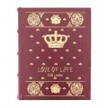 Rustikální dekorativní set kniha Láska k životu v bordó provedení s přepychovým dekorativním motivem 25cm