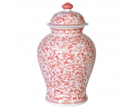 Orientální porcelánová nádoba Coral v bílé barvě s červenou korálovou malbou
