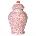 Orientální porcelánová nádoba Coral v bílé barvě s červenou korálovou malbou