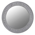 Vintage nástěnné kulaté zrcadlo Belime s šedým zdobeným rámem 148cm