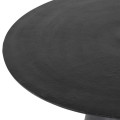 Industriální příruční stolek Black Iron s černou kuželovou konstrukcí z kovu as kulatou povrchovou deskou 80cm