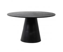 Industriální kulatý jídelní stůl Black Iron v černém provedení z kovu 135cm