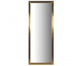 Art deco velké šatní obdélníkové zrcadlo Cristal v rámu zlaté barvy s lineárním reliéfním zdobením 220cm