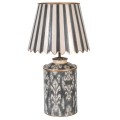 Vintage noční lampa Severine Ivory z kovu v šedé barvě se slonovinovým ornamentálním zdobením 78cm