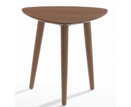 Moderní skandinávský příruční stolek Nordica Nogal v ořechově hnědém provedení se třemi masivními nožičkami 49cm
