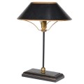 Art deco černá stolní lampa Clarice z kovu se zlatým zdobením