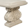 Antická vintage zahradní lavice Antic Rome z polyresinu a mramoru se světlou hnědosivou povrchovou úpravou 152cm