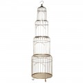 Ozdobná ptačí klec Birdy se čtyřmi předělenými patry ve zlatém kovovém provedení ve stylu art deco 185cm