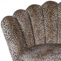 Art-deco designové křeslo Floppa se stylovým čalouněním s leopardím vzorem a zlatými kovovými nožičkami 88cm