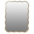 Vintage obdélníkové nástěnné zrcadlo Asana I v asymetrickém kovovém rámu zlaté barvy 80cm