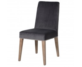 Moderní čalouněná tmavě šedá jídelní židle Shameeka s nohama z jasanového dřeva 92cm