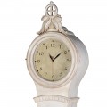 Provence stojící vysoké hodiny Celene Rode z masivu v off white barvě s vyřezávaným dekorem ve stylu shabby chic 206cm
