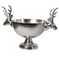Designová stříbrná mísa na šampaňské Stag Silver z kovu s motive jeleních hlav