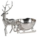 Dekorativní stylová kovová mísa Silver Reindeer pro chlazení vína ve stříbrném provedení