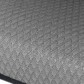 Ratanové designové křeslo Emodion s černou dřevěnou a kovovou konstrukcí a šedou sedací částí 100cm