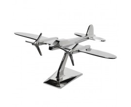 Designová dekorace Aeroplane Silver z kovu chromové stříbrné barvy 17cm