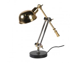 Designová industriální stolní lampa Goldspec z kovu ve zlatých a stříbrných odstínech