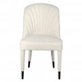 Buklé designová jídelní židle Nivea s bílým čalouněním se zádovou opěrkou ve tvaru mušle