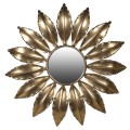 Art-deco nástěnné zrcadlo Casiopei se zlatým kovovým rámem ve tvaru lupenů 92cm