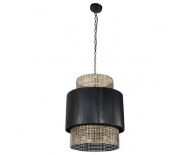 Designová moderní závěsná lampa Lucilla ve zlato-černém provedení se stínítkem z kovu