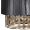 Moderní závěsná lampa Lucilla se stínítkem z kovu v černo-zlatém provedení 60cm
