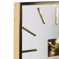 Moderní nástěnné hodiny Anahi s kovovým čtvercovým rámem zlaté barvy 45cm