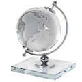 Designov&yacute; skleněn&yacute; globus Crystal Globe s kovovou konstrukc&iacute; na skleněn&eacute;m podstavci 26cm