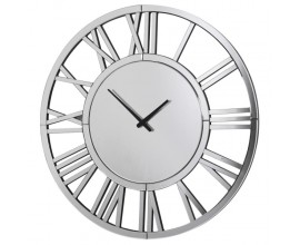 Designové zrcadlové nástěnné hodiny Holben v moderním stylu stříbrné barvy se zrcadlovým efektem