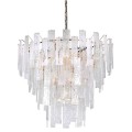 Art deco lustr Crystaline s kovovou konstrukcí a skleněnou výzdobou 65cm