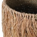 Set tří přírodních pletených ručně vyráběných košíků Wildo ve středně hnědé barvě z mořské trávy kulatého tvaru