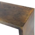 Vintage konzolový stolek Donna obdélníkového tvaru s kovovou konstrukcí měděné barvy 204cm