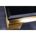 Moderní konferenční stolek Gold Barock v barokním stylu obdélníkový zlatý/černý opálové sklo 100cm