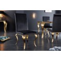 Modern&iacute; barokn&iacute; j&iacute;deln&iacute; židle Gold Barock s cabriole nohama zlat&aacute;/čern&aacute; 104cm