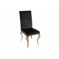 Modern&iacute; barokn&iacute; j&iacute;deln&iacute; židle Gold Barock s cabriole nohama zlat&aacute;/čern&aacute; 104cm