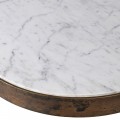 Industriální kulatý příruční stolek Roberta s kovovou konstrukcí a mramorovou povrchovou deskou 62cm