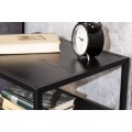 Moderní černý noční stolek Industria Negra v industriálním stylu z dřeva s černými kovovými nožičkami v provedení jasan 63cm
