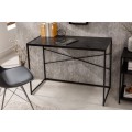 Moderní černý psací stolek Industria Negra v dřevěném provedení s kovovou podstavou černé barvy