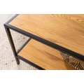 Industriální konferenční stolek Industria Natura s dřevěnými prkny s černými kovovými nožičkami bledě hnědý obdélníkový 120cm