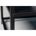 Moderní kovový noční stolek Industria Durante v industriálním stylu se dvěma prkny černý 50cm