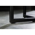 Industriální bílý příruční stolek Industria Marbleux v moderním provedení s mramorovým designem a kovovou podstavou 60cm
